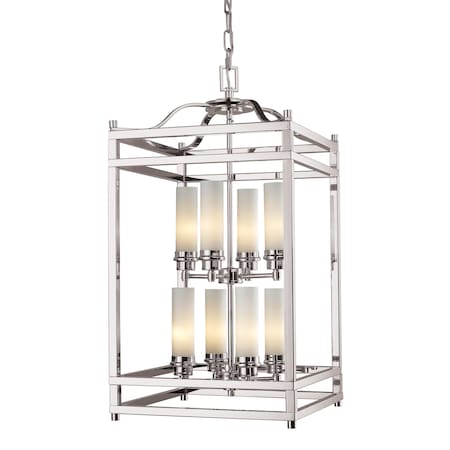 Z-Lite Altadore 8 Light Pendant, Brushed Nickel & Matte Opal 182-8